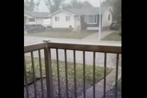 A video capture of footage taken during an extreme weather event in Brooks, Alberta on Aug. 20.