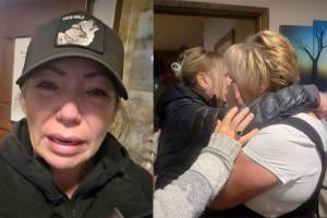 Tears stream from Katie Pasitney&rsquo;s face as she watches her mother be consoled after the Supreme Court ruling Nov. 6. (video still)