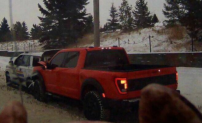 An image taken from the dashcam footage of a witness&rsquo;s vehicle. (RCMP photo)