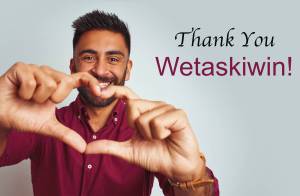 Thank you Wetaskiwin Newspaper Toolbox stock image
